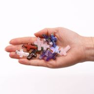Přívěsky z Drahých Kamenů - Kříž (12 různých)  25x18mm