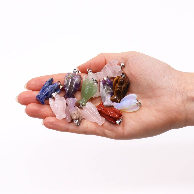 Přívěsky z Drahých Kamenů - Mini Andělé (12 různých)  26x18mm