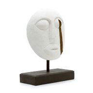 Timorská Kmenová Dekorativní Maska - Bílá - White 27x20cm