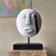 Timorská Kmenová Dekorativní Maska - Bílá - White 27x20cm