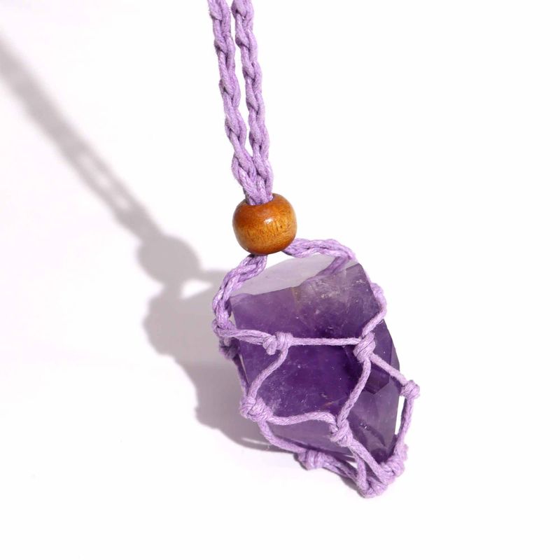 Šňůrka na Náhrdelník z Drahých Kamenů 45cm - Fialová