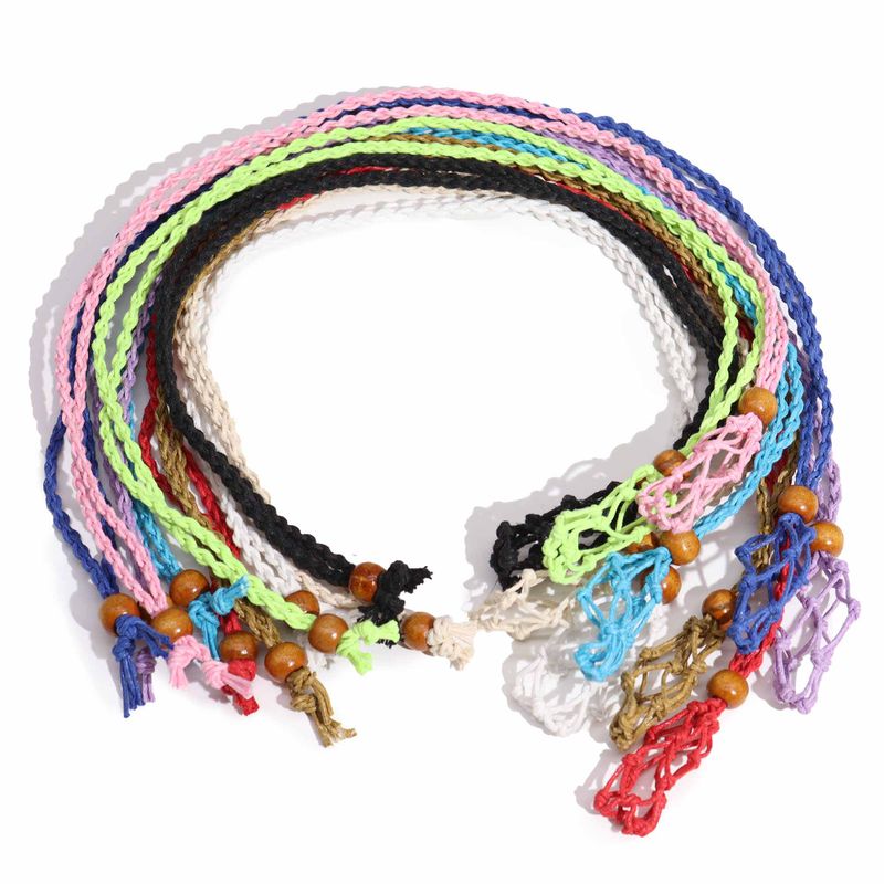 Šňůrka na Náhrdelník z Drahých Kamenů 45cm - Mix - 5 Kusů z Každé Barvy