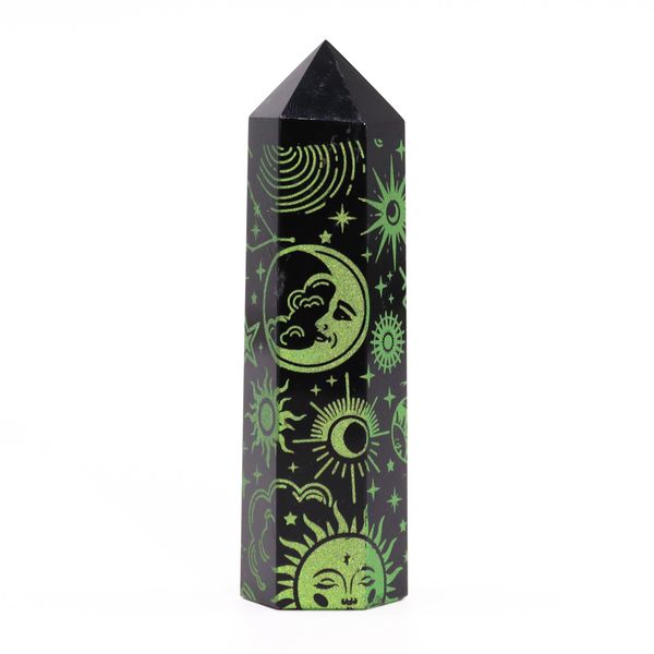 Černé Obsidiánové Hroty (cca 60-70 gm 9cm) - Mystický Příběh - Lesní Zelená