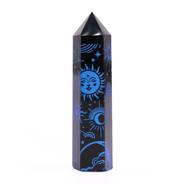 Černé Obsidiánové Hroty (cca 60-70 gm 9cm) - Mystický Příběh - Půlnoční Modrá