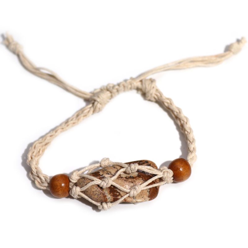 Šňůrky na Náramky z Drahých Kamenů 20-28cm - Natural