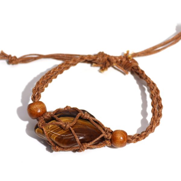 Šňůrky na Náramky z Drahých Kamenů 20-28cm - Hnědé