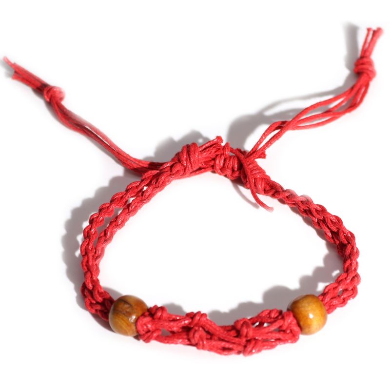Šňůrky na Náramky z Drahých Kamenů 20-28cm - Červené