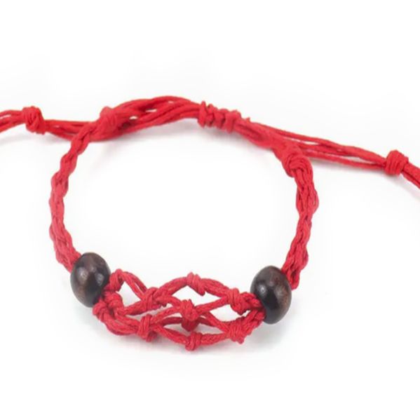 Šňůrky na Náramky z Drahých Kamenů 20-28cm - Červené