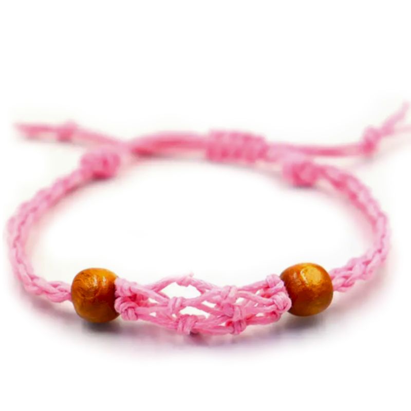 Šňůrky na Náramky z Drahých Kamenů 20-28cm - Růžové