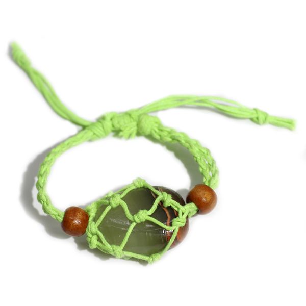 Šňůrky na Náramky z Drahých Kamenů 20-28cm - Zelené