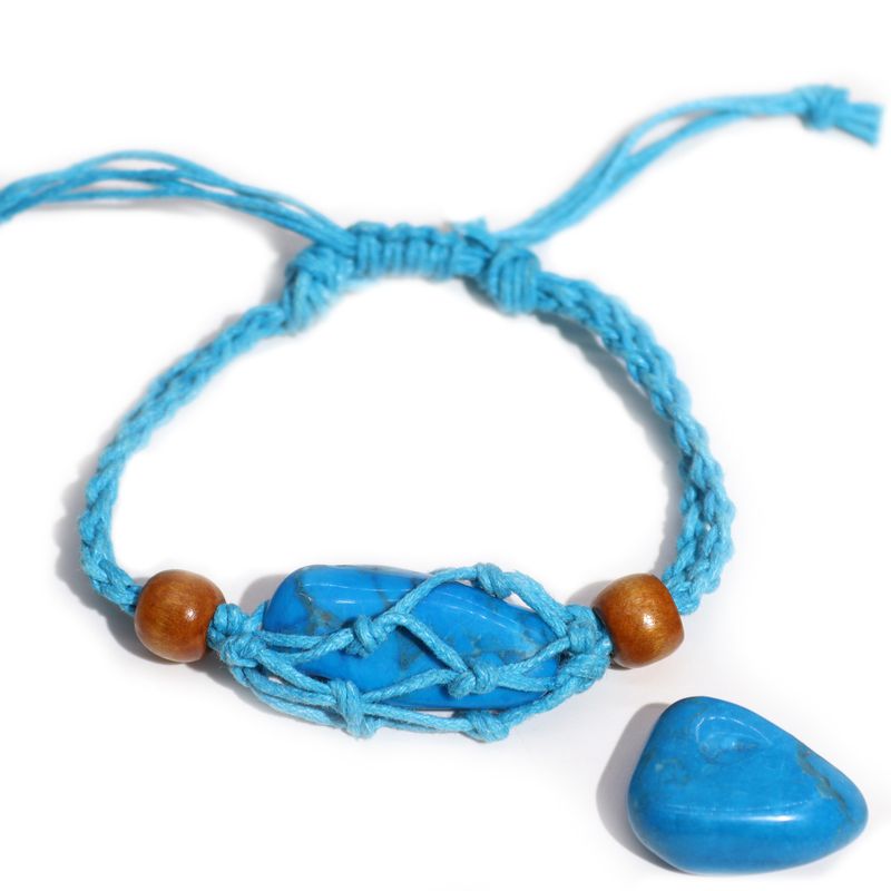 Šňůrky na Náramky z Drahých Kamenů 20-28cm - Modré