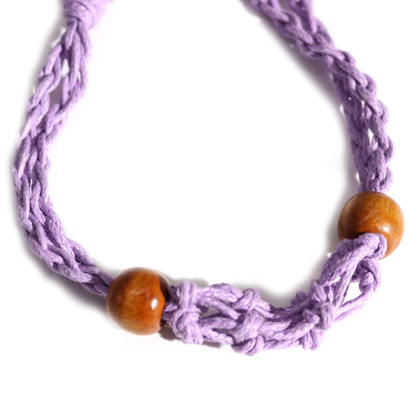Šňůrky na Náramky z Drahých Kamenů 20-28cm - Fialové