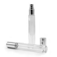 10ml Kulatá Vysoká Štíhlá Lahvička, Stříbrný Sprej a Uzávěr