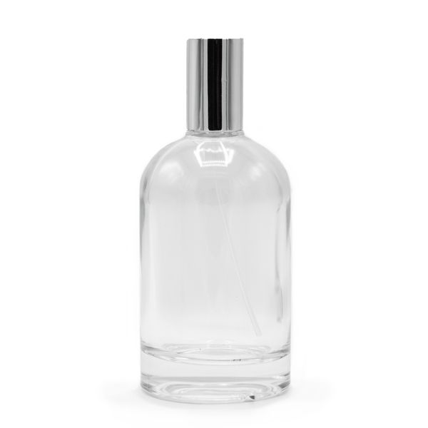 100ml Kulatá Chunky Lahvička, Stříbrný Sprej a Uzávěr