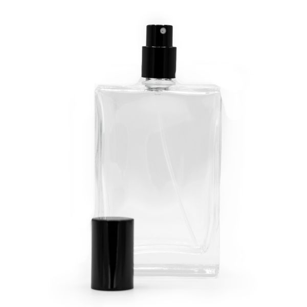 100ml Čtvercová Chunky Lahvička, Černý Sprej a Uzávěr