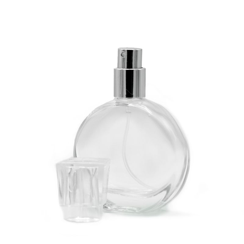 30ml Oválná Lahvička, Stříbrný Sprej a Křišťálový Uzávěr