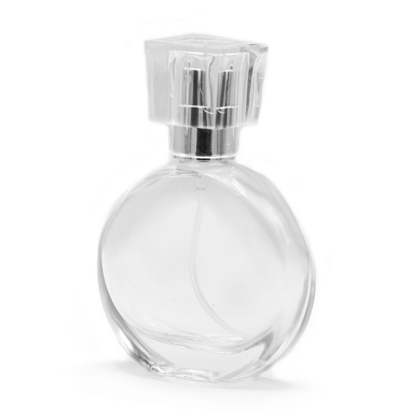 50ml Oválná Lahvička, Stříbrný Sprej a Křišťálový Uzávěr