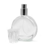 50ml Oválná Lahvička, Stříbrný Sprej a Křišťálový Uzávěr
