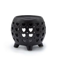 Kotlíková Aroma Lampa - Multi Srdíčka - Matná Černá
