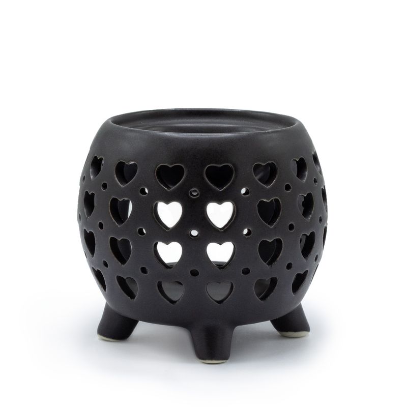 Kotlíková Aroma Lampa - Multi Srdíčka - Matná Černá