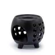 Kotlíková Aroma Lampa - Multi Srdíčka - Matná Černá