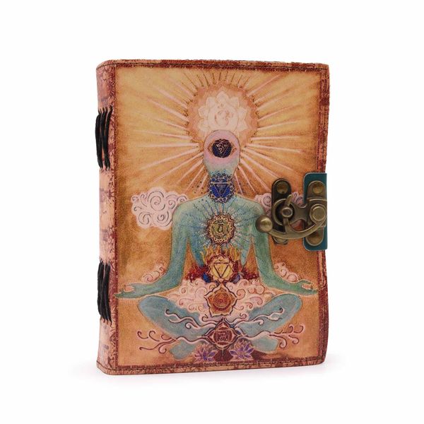 Kožený Zápisník "Buddha 7 Čaker“ (18x13cm)