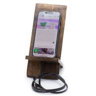 Dřevěný Vyřezávaný Stojan na Telefon - Buddha 20x9.5cm