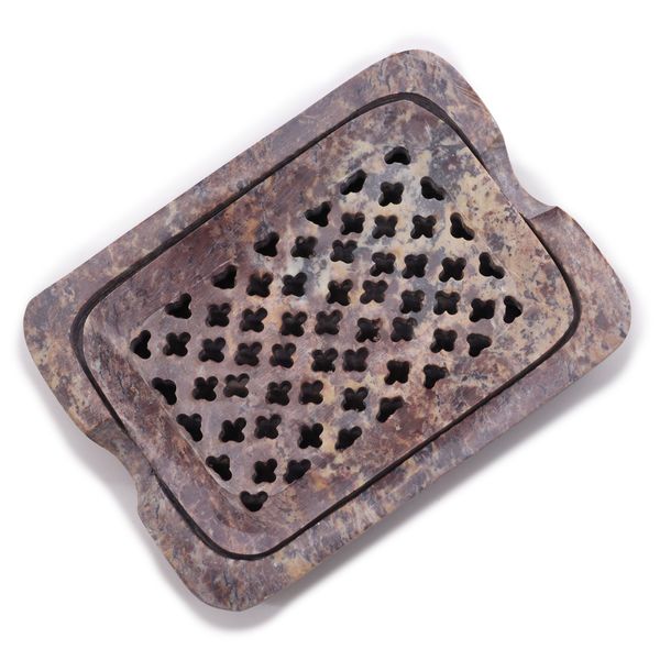 Šedá Mastková Mýdlenka & Odkapávač 11x8cm - Klasický Čtverec