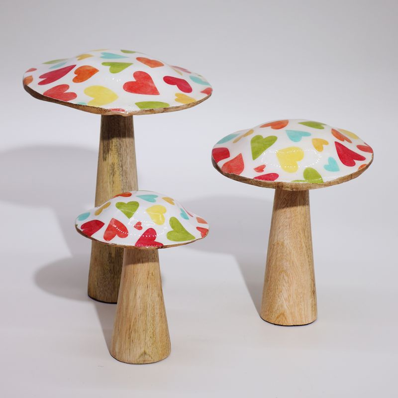 Malá Houba - 10cm - Pastelová Srdce