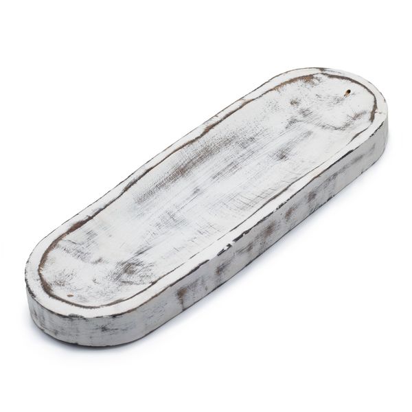 Velká Podložka na Vonné Tyčinky  30x10cm - Klasická Bílá Vymývaná