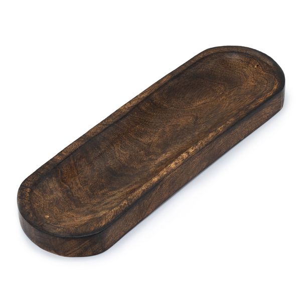 Velká Podložka na Vonné Tyčinky  30x10cm - Klasické Mangové Dřevo