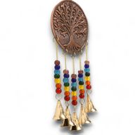 Indické Zvonkohry - Střední Strom Života - Chakra Korálky s 5 Zvonkami - 10x36cm