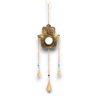 Indické Zvonkohry - Hamsa Malé Zrcadlo se Zvonky - 14x55cm