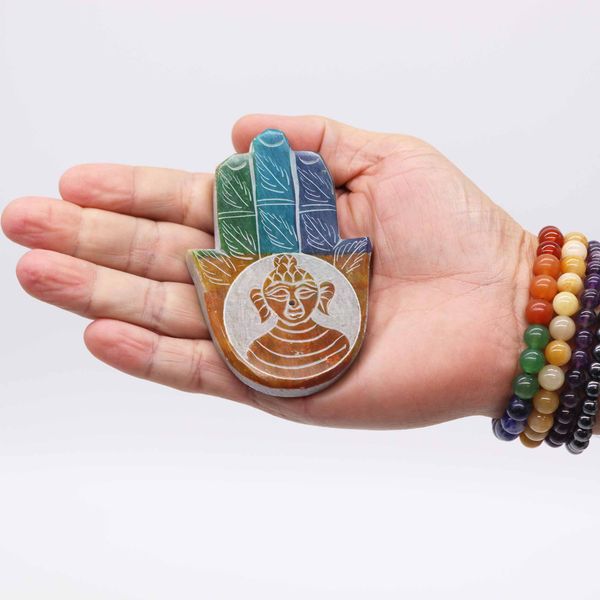 Stojan na kadidlo z mydlového kamene Hamsa 9x6 cm - Buddha