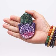 Držač kadidla z mydlového kamene Hamsa - lotusový květ, 9 × 6 cm