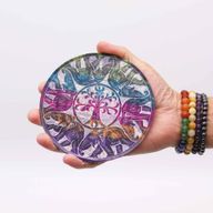 Diskový držák na vonné tyčinky z mýdlového kamene, 12 cm - 6 šťastných slonů