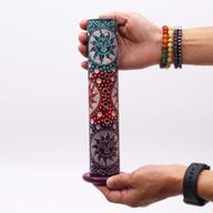 Mýdlový kámen kulatý věžový držák na vonné tyčinky 25 cm - Suns