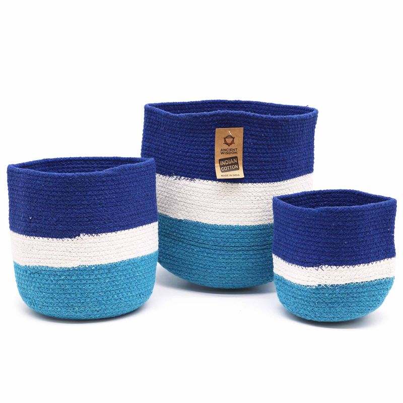 Set 3 Košíků z Jutového Provazu Evil Eye - 15cm / 20cm / 25cm