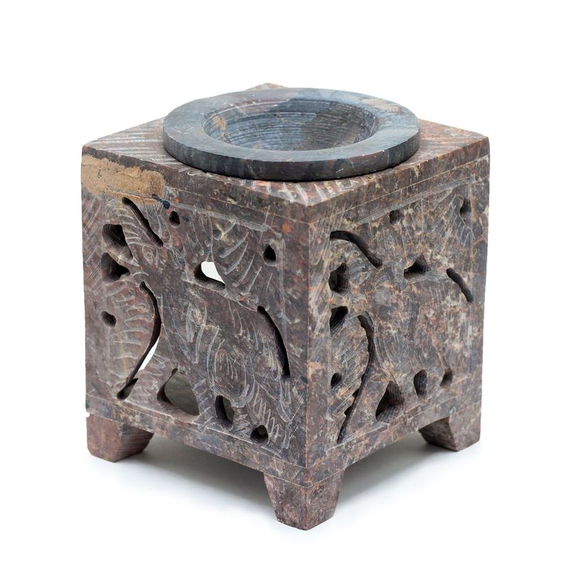 Čtvercová Mastková Barevná Aroma Lampa 10x7.5cm -  Slon