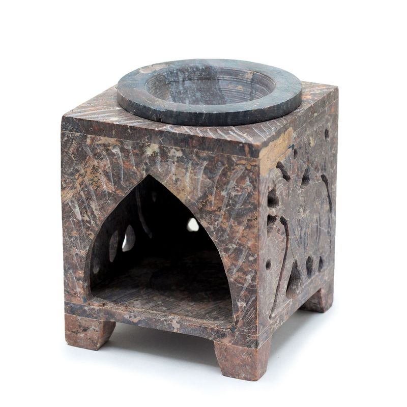 Čtvercová Mastková Barevná Aroma Lampa 10x7.5cm -  Slon