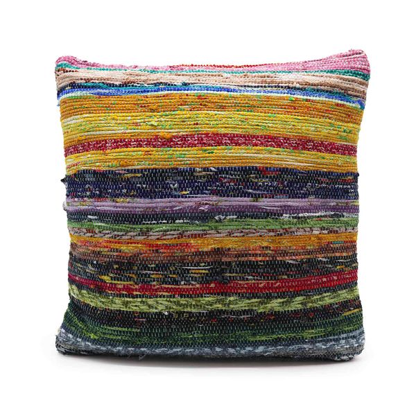 Povlečení na Polštář z Hadrovitého Koberce - 40x40cm - Oranžový Východ Slunce