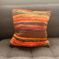 Povlečení na Polštář z Hadrovitého Koberce - 40x40cm - Oranžový Východ Slunce