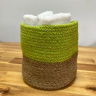 Malý úložný koš z bavlněné/jutové šňůry 15×15 cm – Pistáciová