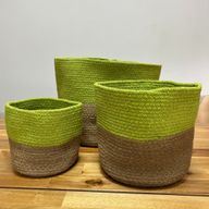 Malý úložný koš z bavlněné/jutové šňůry 15×15 cm – Pistáciová