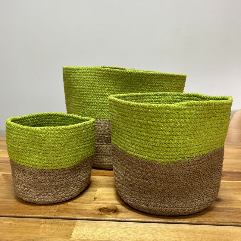 Malý úložný koš z bavlněné/jutové šňůry 15×15 cm – Pistáciová