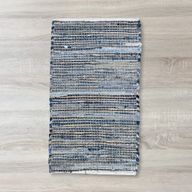 Malý Koberec z Juty a Recyklované Bavlny - 50x90cm - Modrý