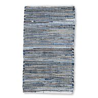 Střední Koberec z Juty a Recyklované Bavlny - 90x150cm - Modrý