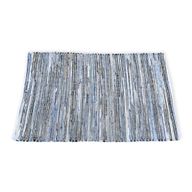 Velký Koberec z Juty a Recyklované Bavlny - 130x170cm - Modrý