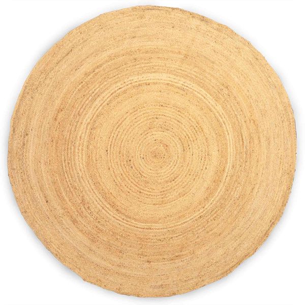 Extra Velký Kruhový Měkký Jutový Koberec 200cm