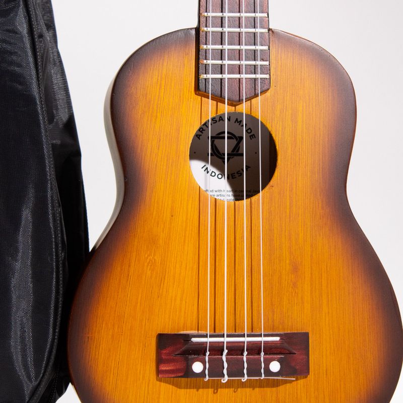Ručně Vyráběné Ukulele - Oranžový Sunburst Finish (4 Struny)